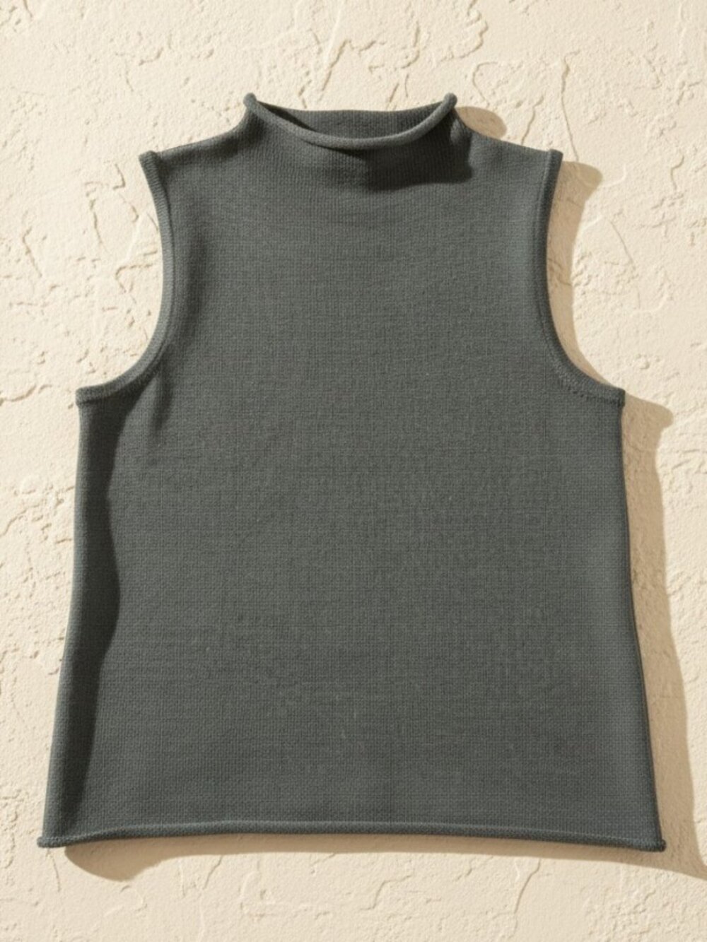 Muted Sage Green Mock Neck Sleeveless Sweater Top S by And Now This (Macy's)